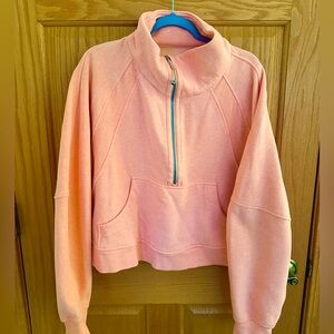 EUC Lululemon Oversized Funnel Neck Scuba Peach Bellini XL/XXL